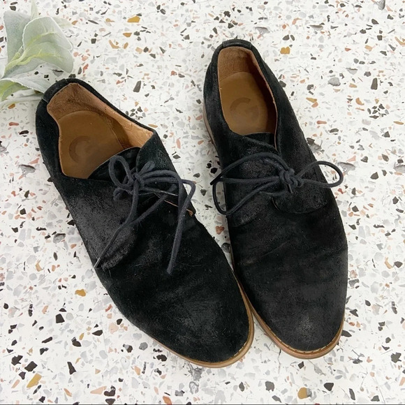 GUESS Joshua Black Oxford Shoes Suede Lace-Up Mens Derby Size 7.5US - Picture 1 of 8